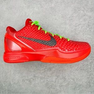 Nike Red and Green Performance Sneakers with Mesh Upper